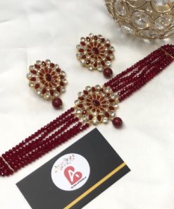 Kundan set mehroon