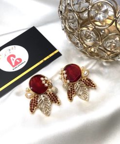 red bee earrings
