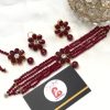 Kundan set mehroon
