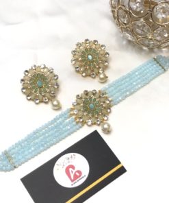 Kundan set blue