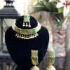 Kundan set green with jhumkas