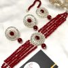 Kundan Choker Set mehroon