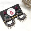 Antique earrings mehroon and green