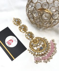 Kundan bindya pink