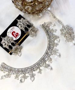 Kundan and zircone set silver