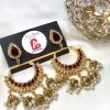 Trendy earrings mehroon