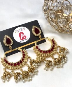 Trendy earrings mehroon