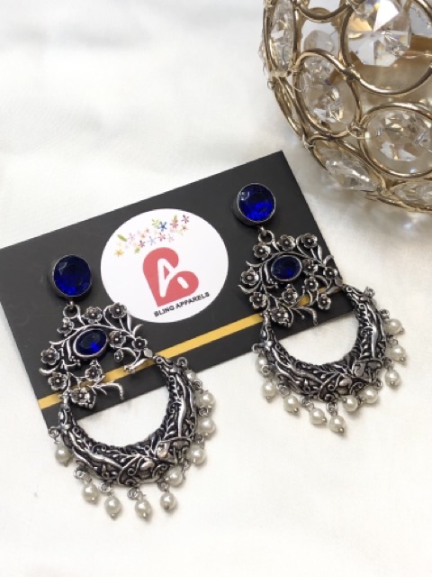 Antique earrings blue