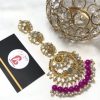 Kundan bindya shoking pink