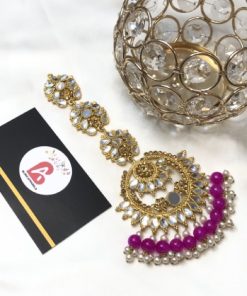 Kundan bindya shoking pink