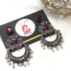 Antique earrings maroon