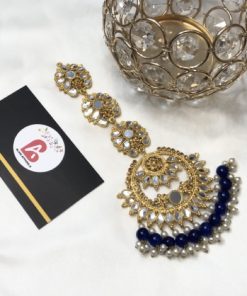 Kundan bindya blue