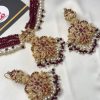 Kundan set mehroon