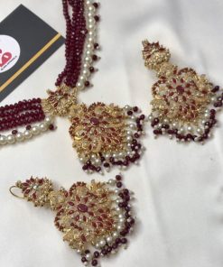 Kundan set mehroon