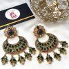 Kundan earrings green
