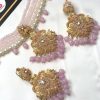 Kundan set pink