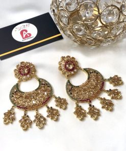 Kundan earrings champagne