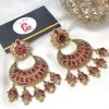 Kundan earrings ruby