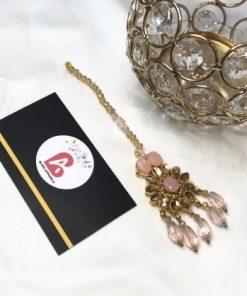 Pink kundan bindya