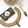 Kundan and zircone set Green