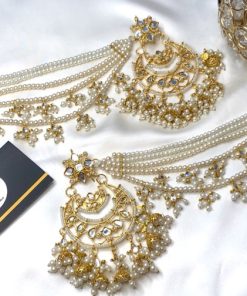 Jodha earrings kundan with saharay