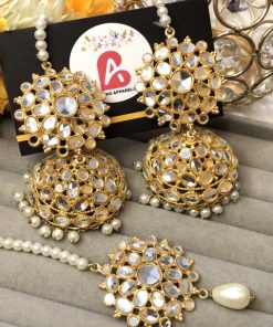 Kundan Earings Bindiya Set