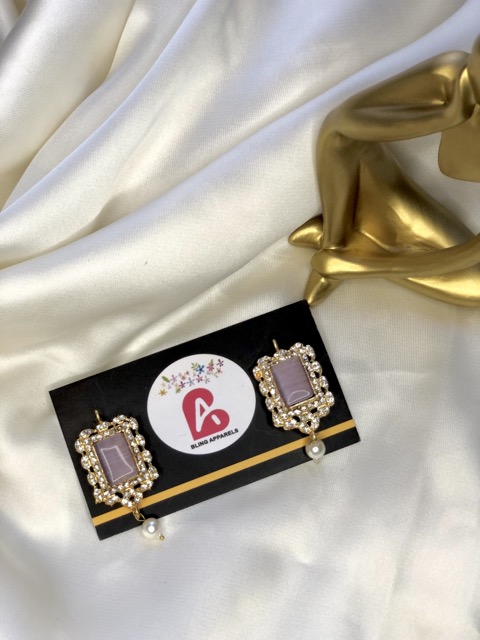 Embellished earrings pink