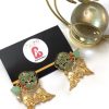 Leaf earrings mint