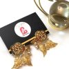 Leaf earrings champagne