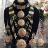 Green bridal set with 3 layered mala