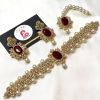 Embellished set mehroon
