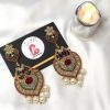 Nauratan earrings mehroon
