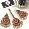 Nauratan earrings and bindya ruby