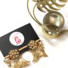 Leaf earrings pearl