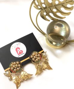 Leaf earrings pearl