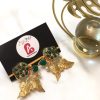 Leaf earrings green