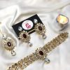 Kundan Choker Set mehroon