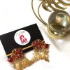 Leaf earrings ruby