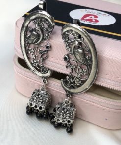 Oxidised earrings black