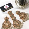 Nauratan earrings and bindya set champagne