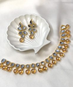 Kundan set champagne