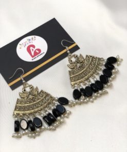 Afghani Mor earrings black