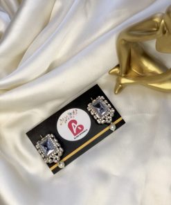 Embellished studs white