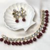 Kundan set mehroon