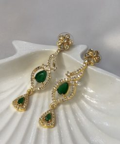 Zircon Earrings (Green)