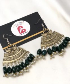 Afghani Mor Earings (Green)