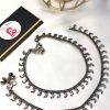 Cresent anklets silver pair