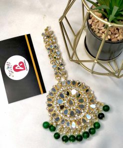 Kundan bindya green