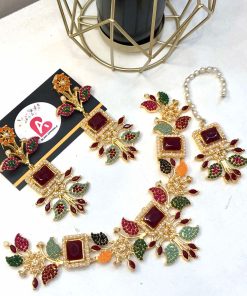 Tehniyat Kundan and Nauratan Set Maroon