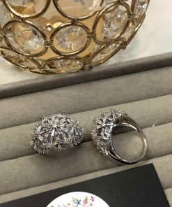 Silver zircone ring (adjustable)